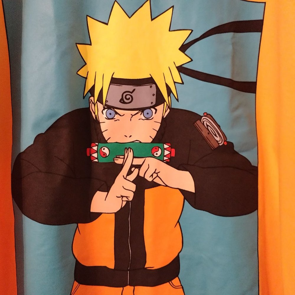 New Naruto Front Graphic Print Yellow Tshirt Size 3X  NWOT